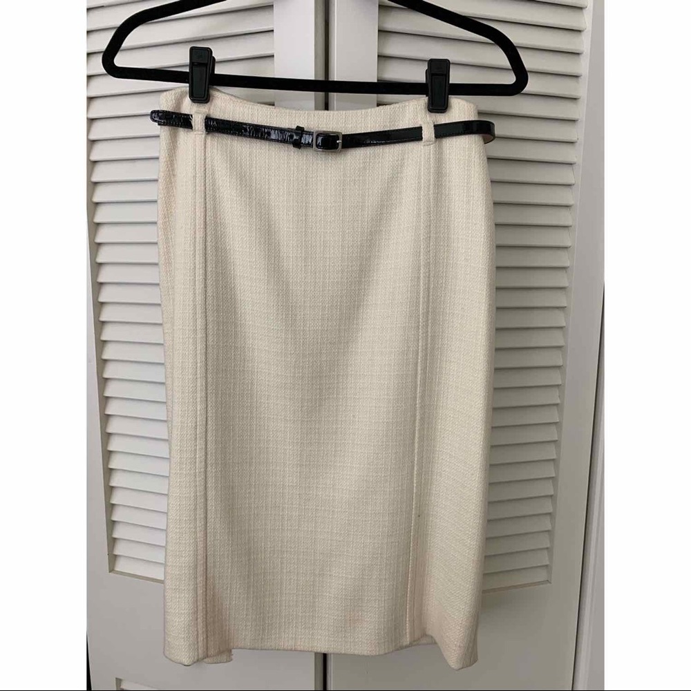 Vintage Burberry Wool Cream Skirt